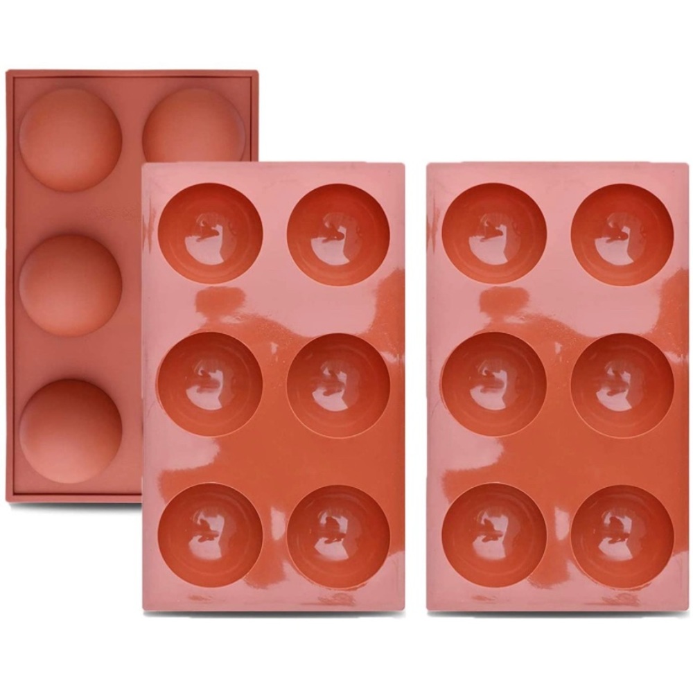 Set of 3 Semi Sphere Silicone Molds (6 Cavity Each) -For Jello, Cake, Candy, etc